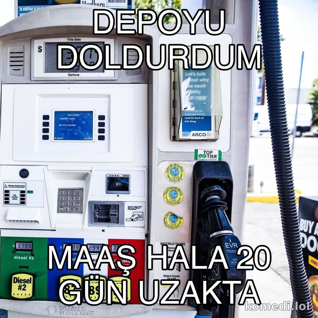 Depoyu doldurunca