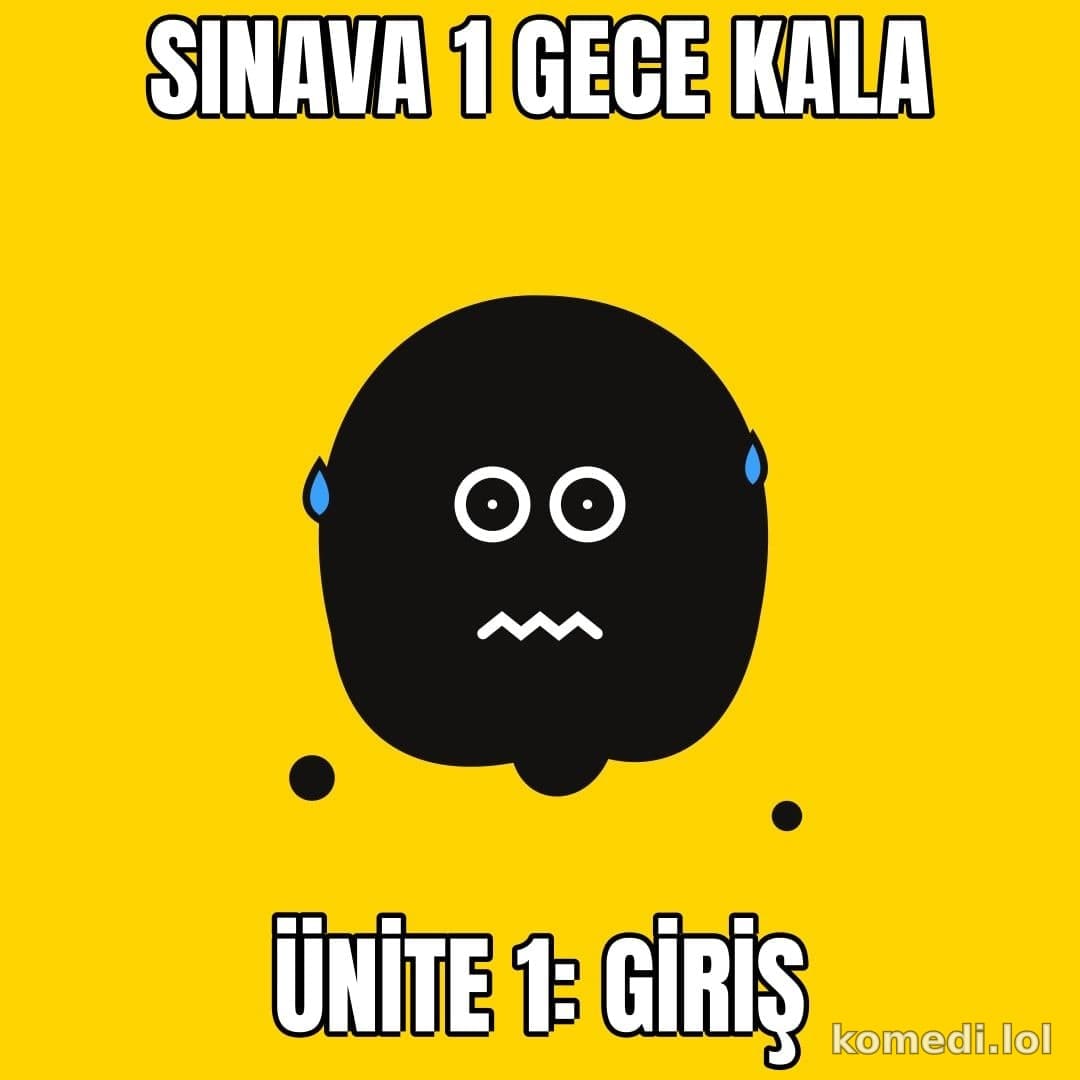Sınav gecesi ilk ünite