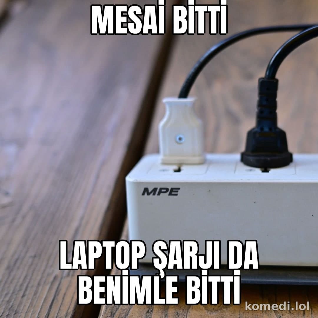 Mesai sonu laptop şarjı